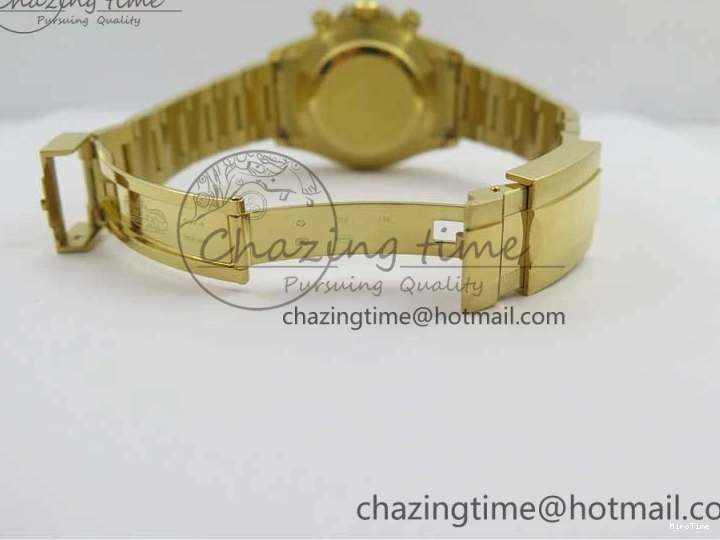 MiroTime 0306 Daytona 116589RBOW YG Rainbow Crystal BLF Best Edition Black Dial on YG Bracelet A SmoothTexture 3175